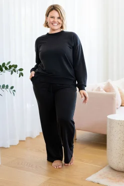 Proud Poppy Clothing Jenny Lounge Modal Blend Sweater in Black Clearance