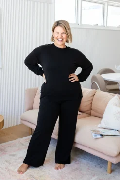 Proud Poppy Clothing Jenny Lounge Modal Blend Sweater in Black Clearance
