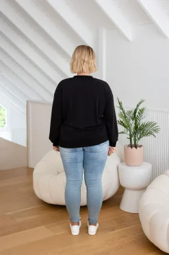 Proud Poppy Clothing Jenny Lounge Modal Blend Sweater in Black Clearance
