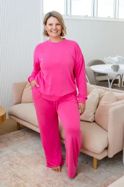 Proud Poppy Clothing Jenny Lounge Modal Blend Sweater in Magenta Clearance