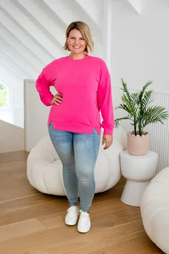 Proud Poppy Clothing Jenny Lounge Modal Blend Sweater in Magenta Clearance