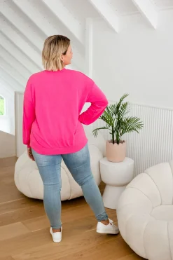 Proud Poppy Clothing Jenny Lounge Modal Blend Sweater in Magenta Clearance