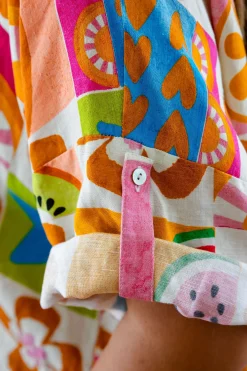 Proud Poppy Clothing Julia Linen Blend Top in Summer Crush SummerCrush Best