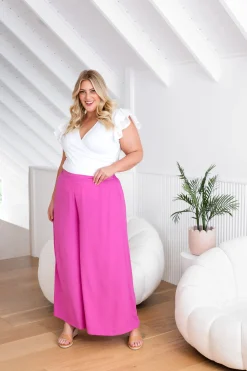 Proud Poppy Clothing Larsa Pants in Fuchsia Pink FuchsiaPink Outlet