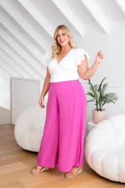Proud Poppy Clothing Larsa Pants in Fuchsia Pink FuchsiaPink Outlet