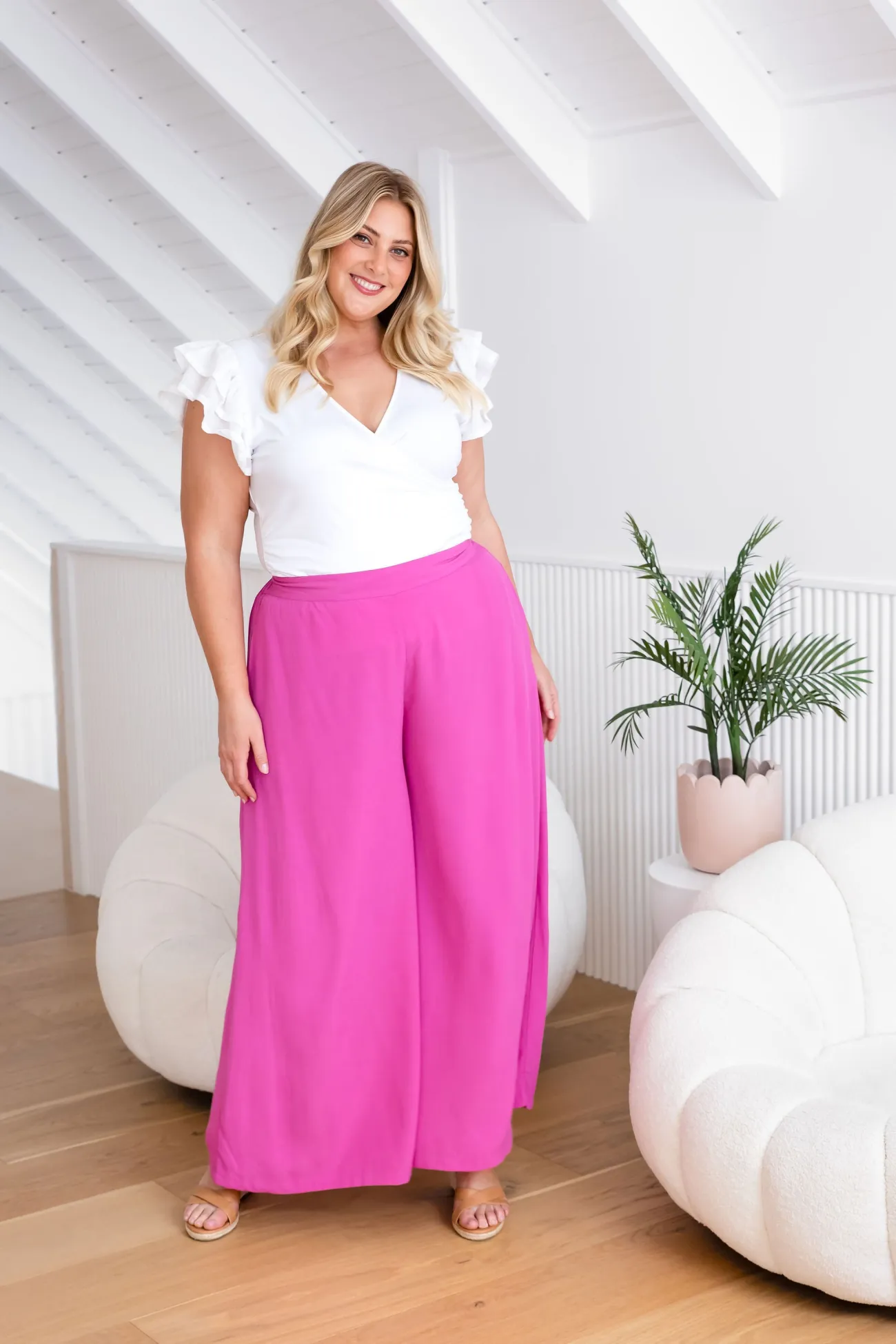 Proud Poppy Clothing Larsa Pants in Fuchsia Pink FuchsiaPink Outlet