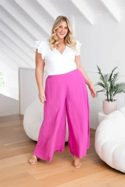 Proud Poppy Clothing Larsa Pants in Fuchsia Pink FuchsiaPink Outlet