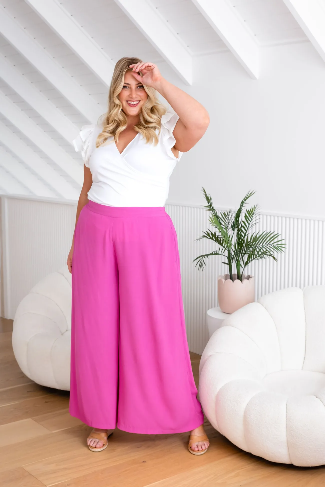 Proud Poppy Clothing Larsa Pants in Fuchsia Pink FuchsiaPink Outlet