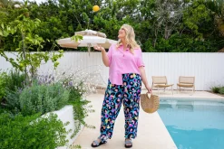 Proud Poppy Clothing Larsa Pants in Kasey Leopard by Kasey Rainbow New