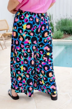 Proud Poppy Clothing Larsa Pants in Kasey Leopard by Kasey Rainbow New