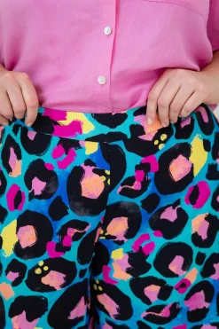 Proud Poppy Clothing Larsa Pants in Kasey Leopard by Kasey Rainbow New