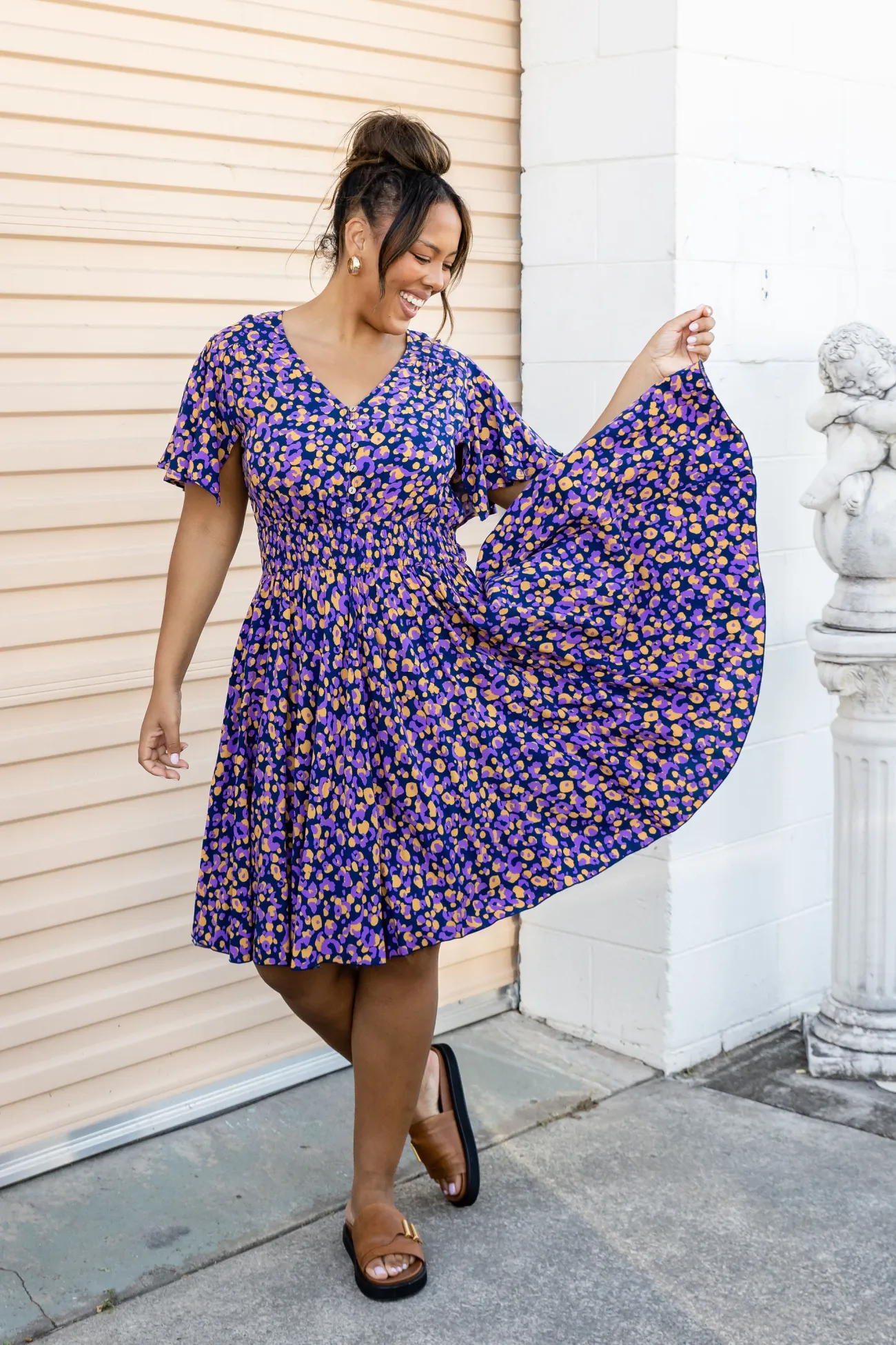 Proud Poppy Clothing Lina Dress in Purple Leopard PurpleLeopard Fashion
