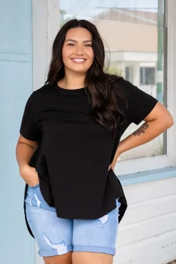 Proud Poppy Clothing Macey Hi-Low T-Shirt in Black New