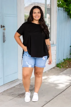 Proud Poppy Clothing Macey Hi-Low T-Shirt in Black New