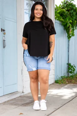 Proud Poppy Clothing Macey Hi-Low T-Shirt in Black New