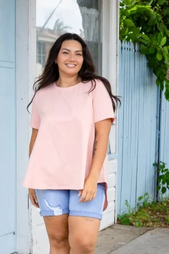 Proud Poppy Clothing Macey Hi-Low T-Shirt in Blush Pink BlushPink Outlet