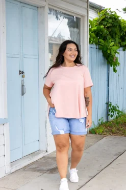 Proud Poppy Clothing Macey Hi-Low T-Shirt in Blush Pink BlushPink Outlet