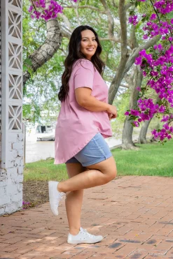 Proud Poppy Clothing Macey Hi-Low T-Shirt in Mauve Clearance