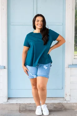 Proud Poppy Clothing Macey Hi-Low T-Shirt in Teal Online