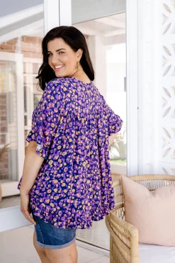 Proud Poppy Clothing Magnolia Purple Leopard Print Top Online