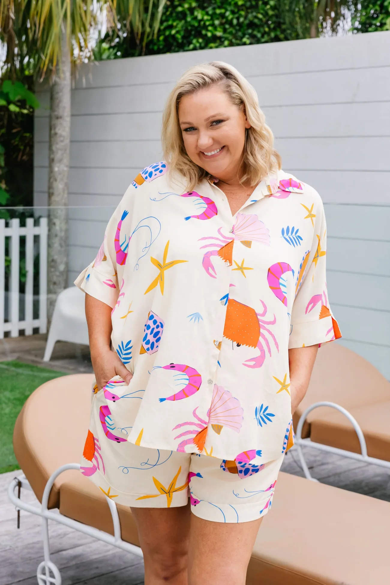 Proud Poppy Clothing Marlo Bamboo Blend Shirt in Crabby Patty CrabbyPatty Sale
