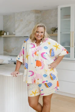 Proud Poppy Clothing Marlo Bamboo Blend Shirt in Crabby Patty CrabbyPatty Sale