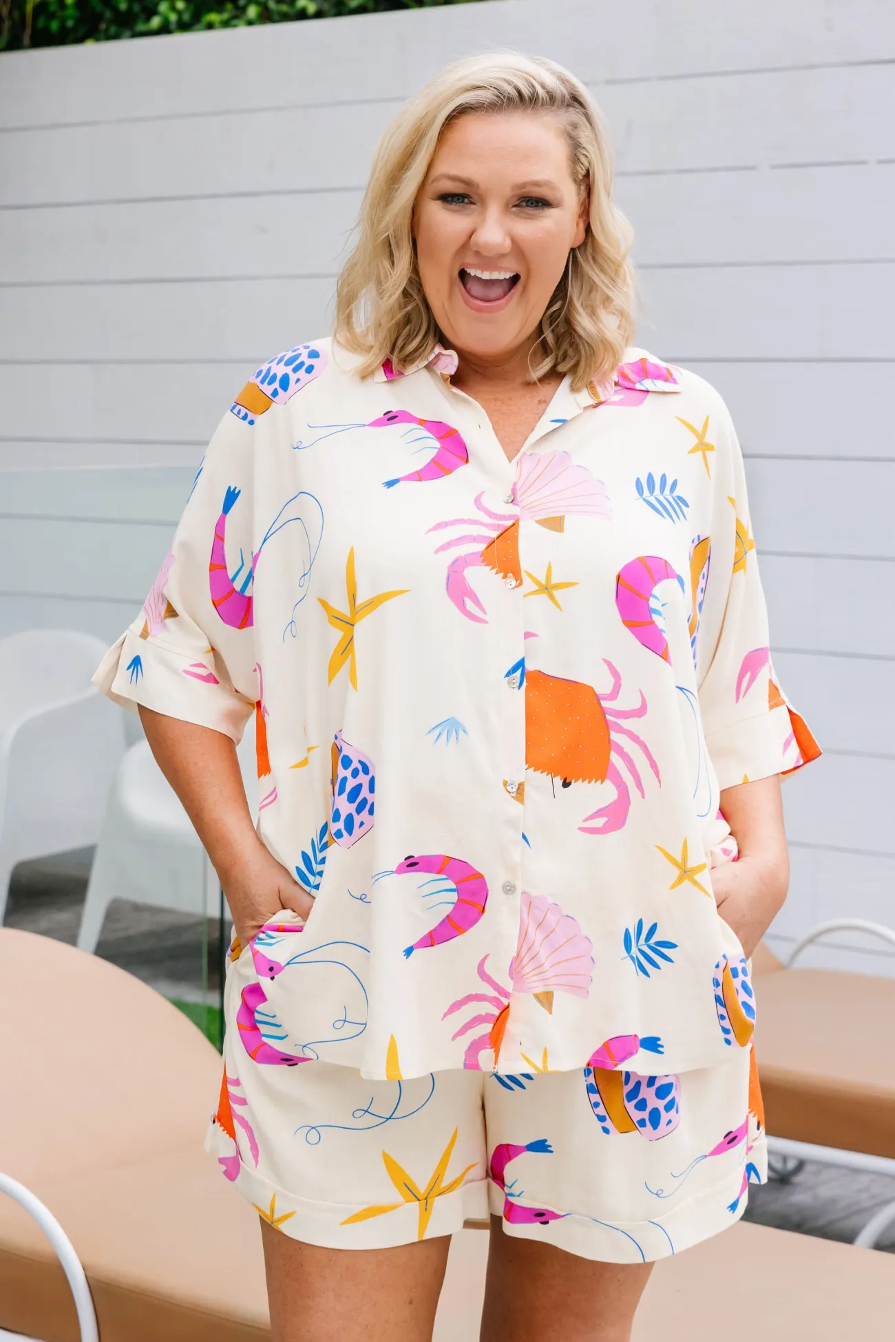 Proud Poppy Clothing Marlo Bamboo Blend Shirt in Crabby Patty CrabbyPatty Sale