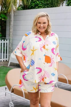 Proud Poppy Clothing Marlo Bamboo Blend Shirt in Crabby Patty CrabbyPatty Sale