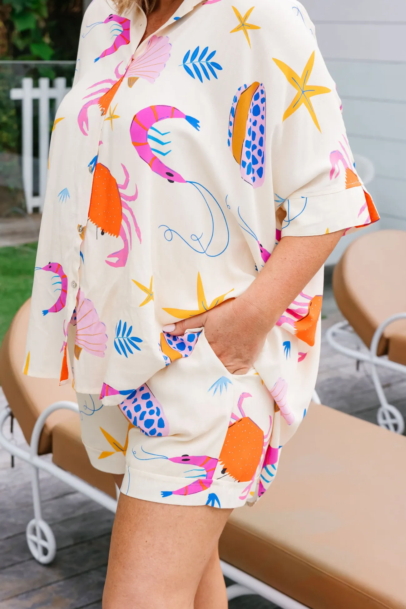 Proud Poppy Clothing Marlo Bamboo Blend Shirt in Crabby Patty CrabbyPatty Sale