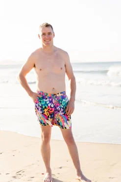 Proud Poppy Clothing Mens Coogie Board Shorts in Kasey Swim by Kasey Rainbow Clearance