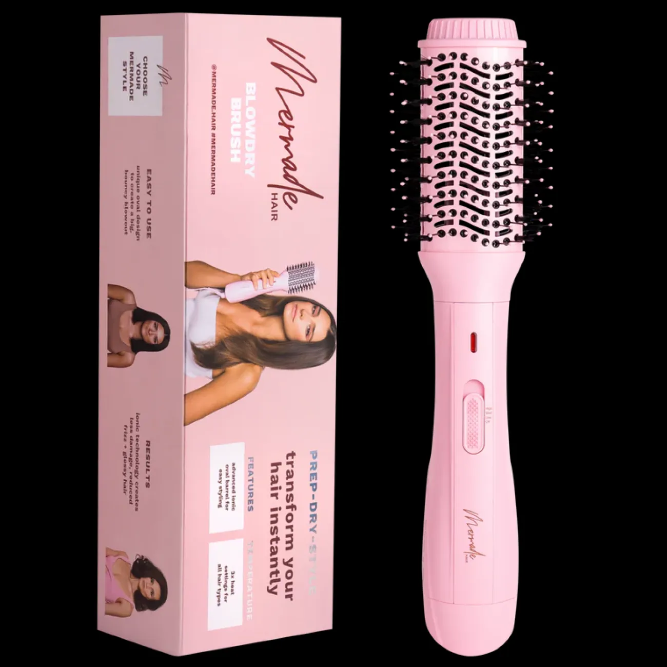 Proud Poppy Clothing Mermade Hair Blow Dry Brush - Signature Pink Hot