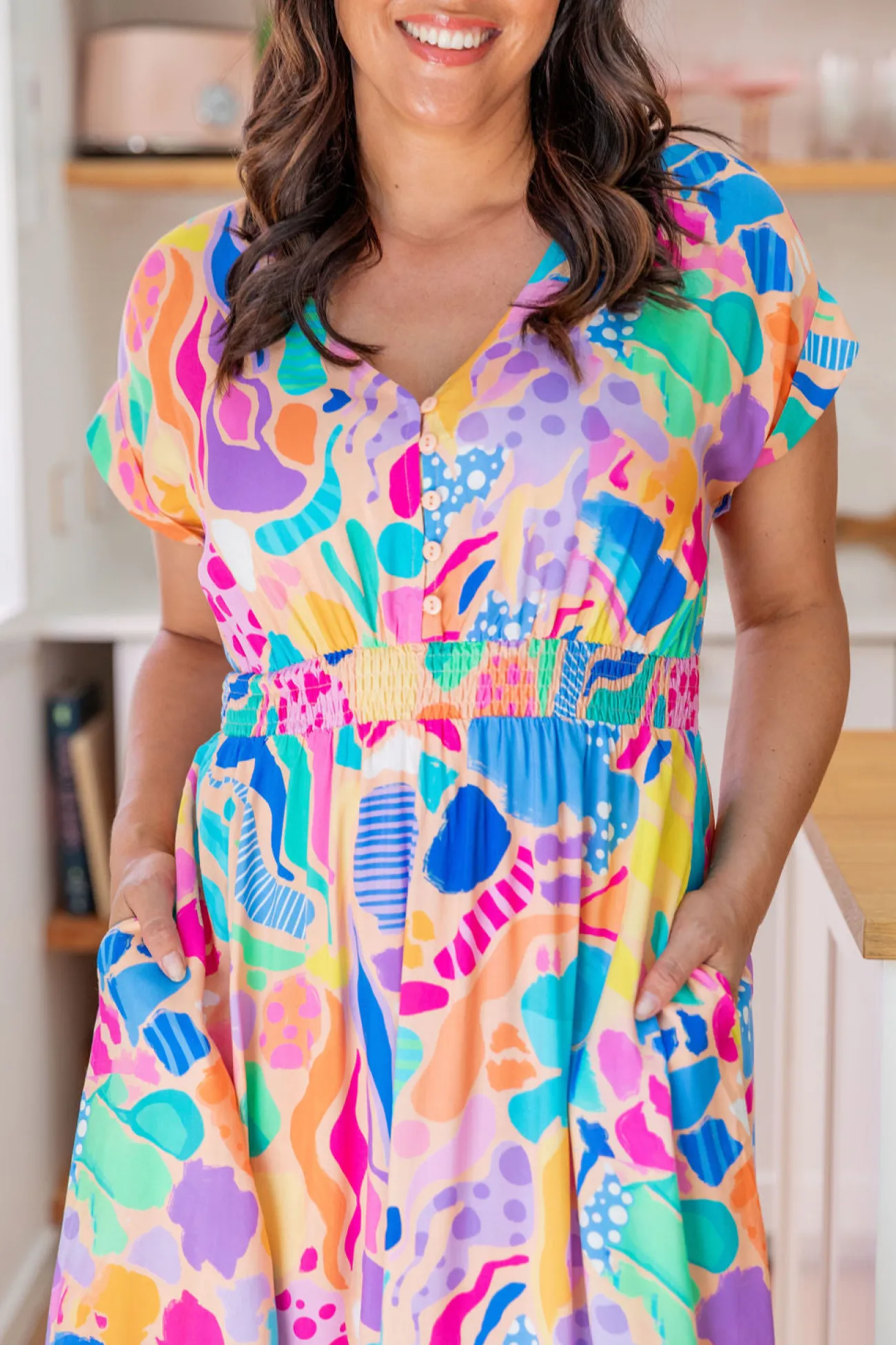Proud Poppy Clothing Millie Dress in Peachy Keen by Kasey Rainbow Fashion