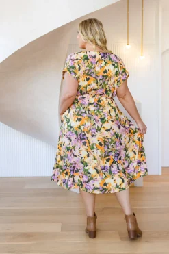 Proud Poppy Clothing Millie Linen Blend Midi Dress in Mirage Hot