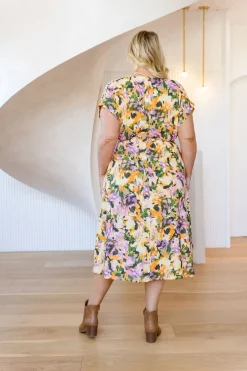 Proud Poppy Clothing Millie Linen Blend Midi Dress in Mirage Hot