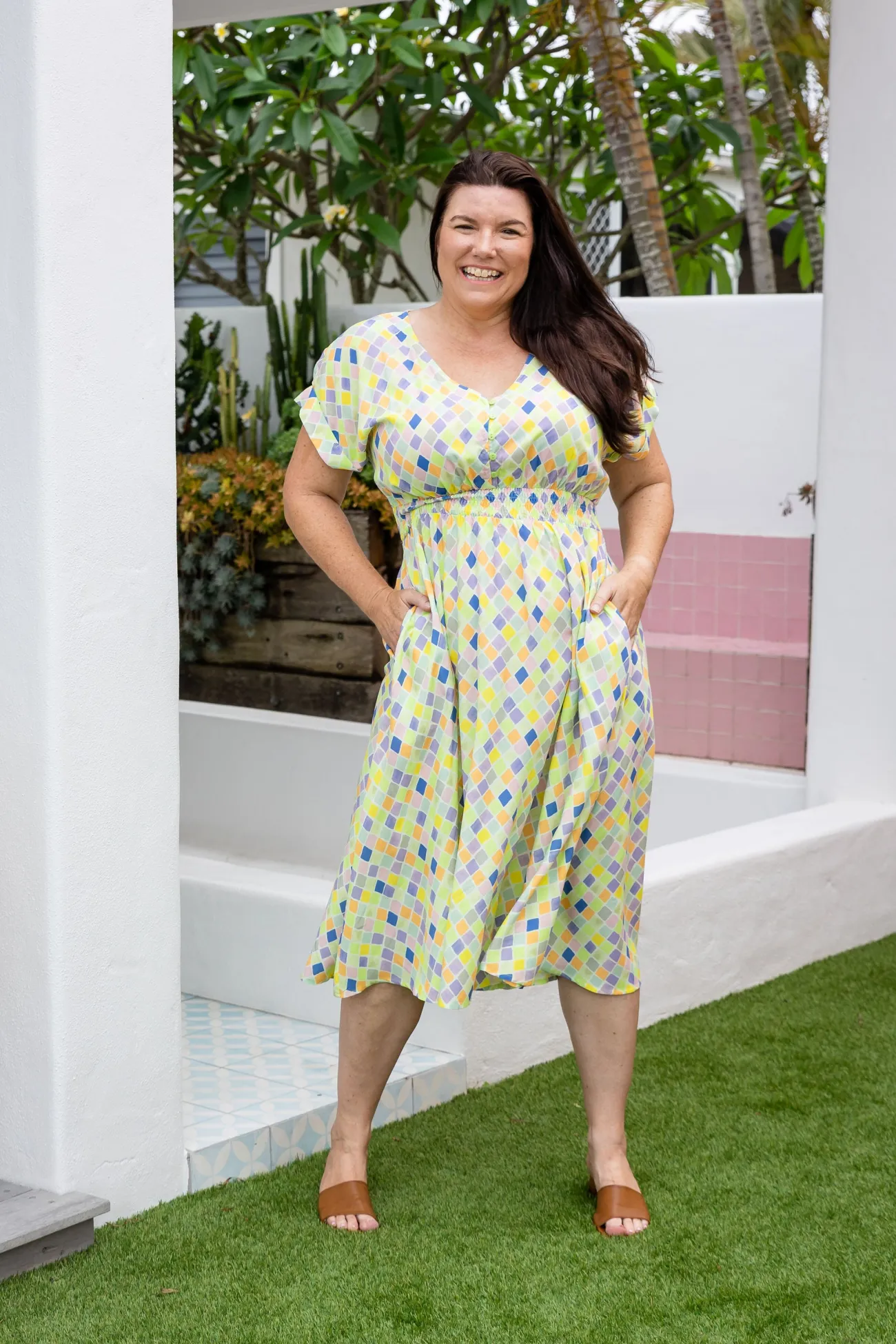 Proud Poppy Clothing Millie Midi Dress in Diced Fashion