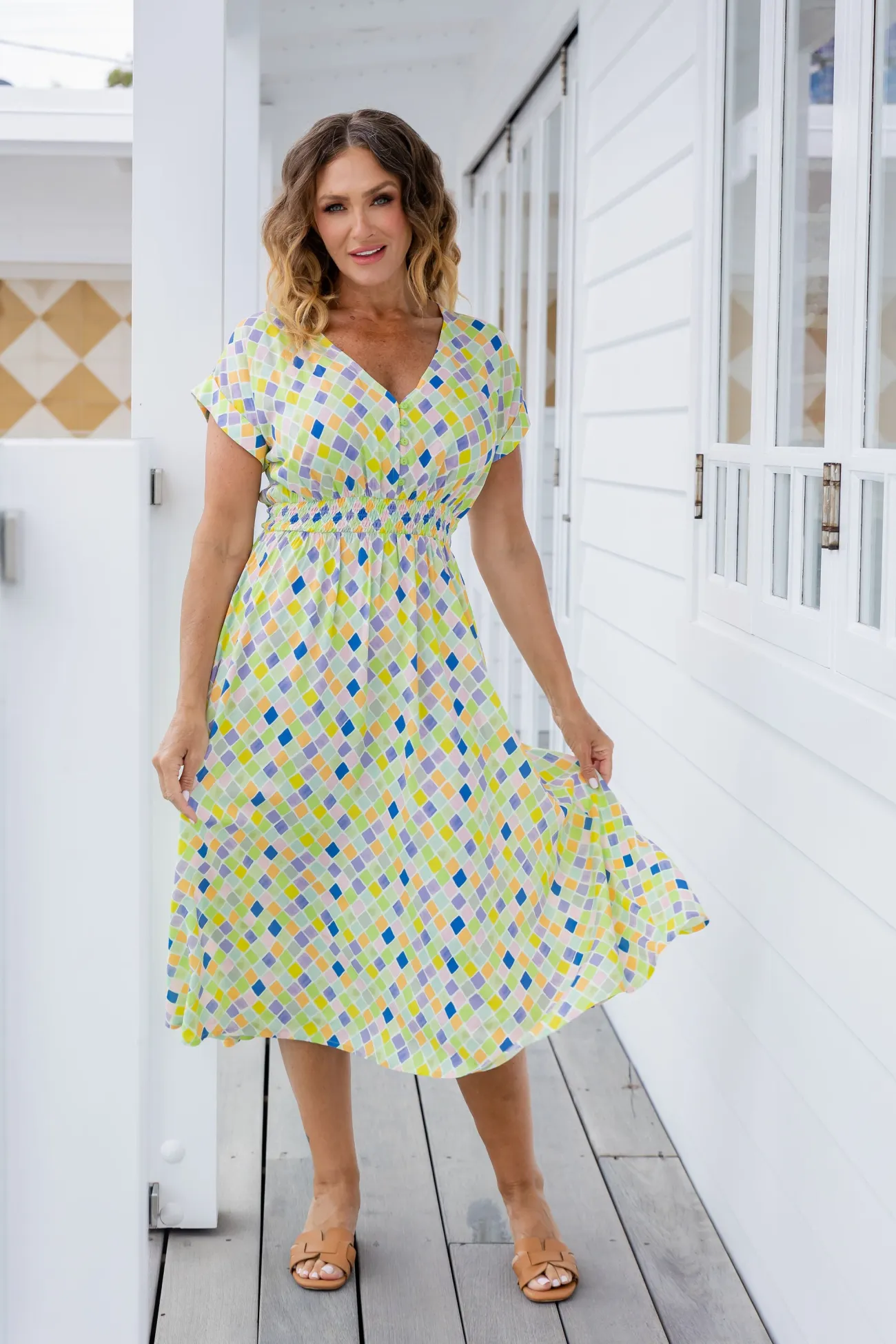Proud Poppy Clothing Millie Midi Dress in Diced Fashion