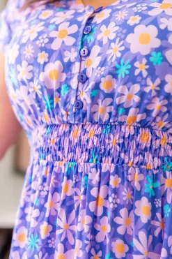 Proud Poppy Clothing Millie Midi Dress in Lilac Daisies LilacDaisies Discount