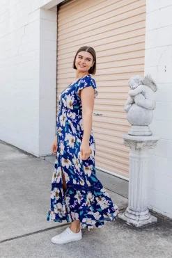 Proud Poppy Clothing Milly Navy Floral Maxi Dress Fashion