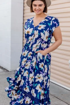Proud Poppy Clothing Milly Navy Floral Maxi Dress Fashion