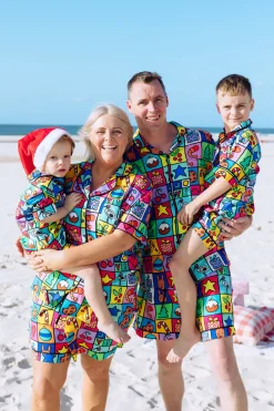 Proud Poppy Clothing Mistletoe Shirt & Shorts Pyjama Set in Christmas Checkers by Kasey Rainbow Outlet