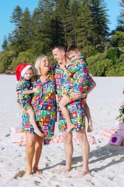 Proud Poppy Clothing Mistletoe Shirt & Shorts Pyjama Set in Christmas Checkers by Kasey Rainbow Outlet