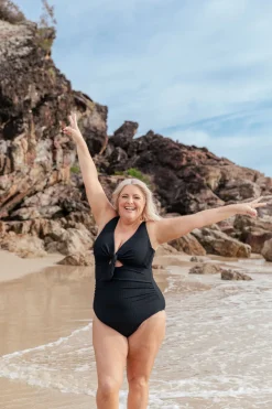 Proud Poppy Clothing Noosa Tie One Piece in Black Fashion