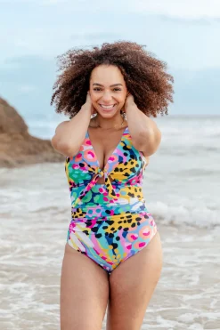 Proud Poppy Clothing Noosa Tie One Piece in Kasey Swim by Kasey Rainbow New