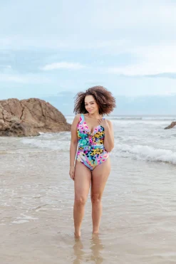 Proud Poppy Clothing Noosa Tie One Piece in Kasey Swim by Kasey Rainbow New