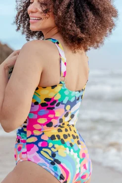 Proud Poppy Clothing Noosa Tie One Piece in Kasey Swim by Kasey Rainbow New