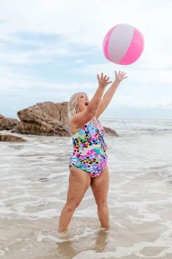 Proud Poppy Clothing Noosa Tie One Piece in Kasey Swim by Kasey Rainbow New