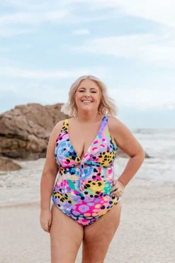 Proud Poppy Clothing Noosa Tie One Piece in Kasey Swim by Kasey Rainbow New