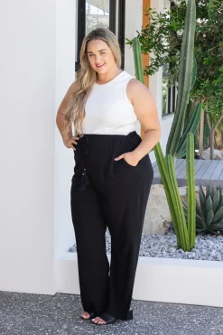 Proud Poppy Clothing Nora Tassel Tie Pants in Black Online
