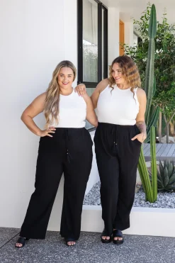Proud Poppy Clothing Nora Tassel Tie Pants in Black Online