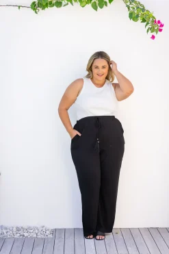 Proud Poppy Clothing Nora Tassel Tie Pants in Black Online